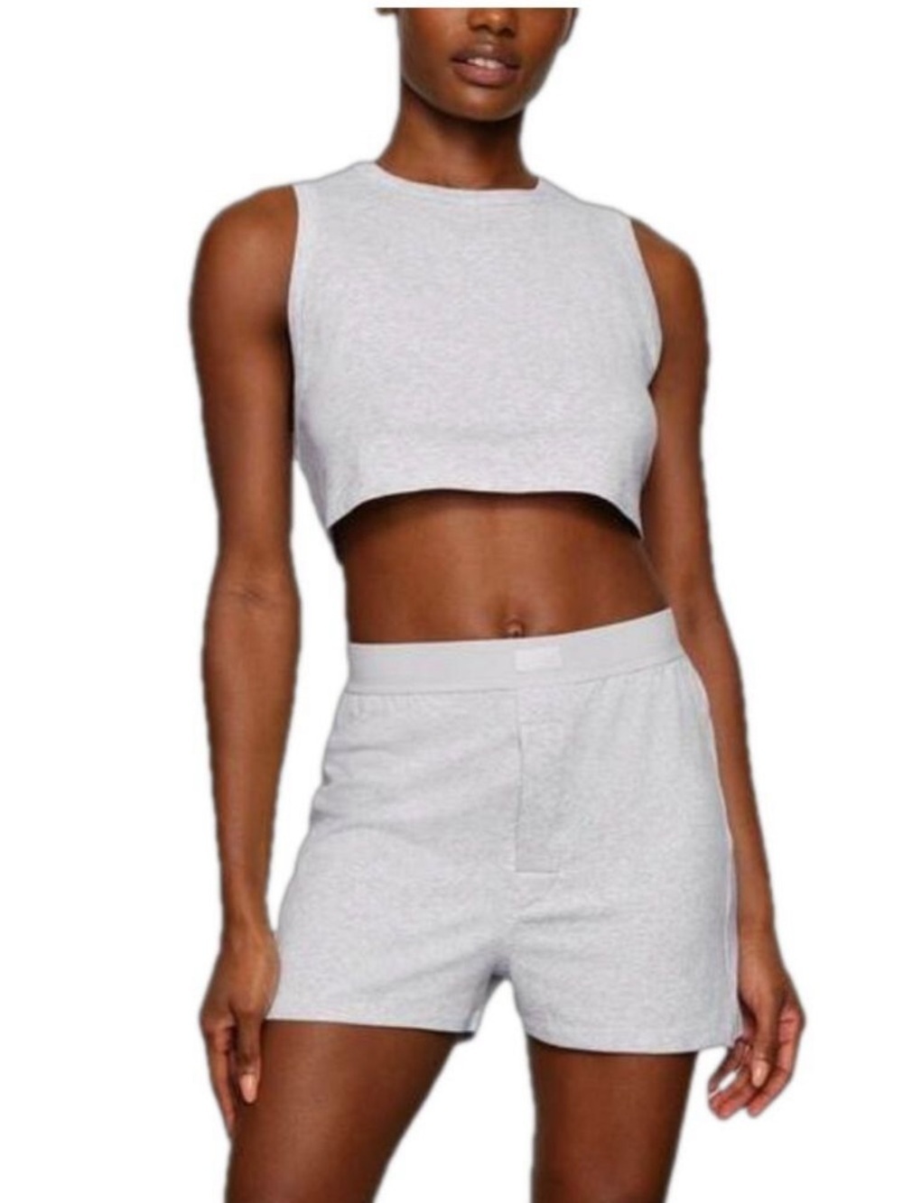 Skims Boyfriend Boxer Light Heather Grey XXS
